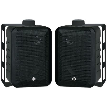 BIC America RTRV44-2 100-Watt 3-Way 4-Inch RtR Series Indoor/Outdoor Speakers (Black)